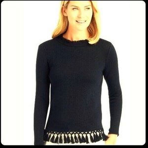 J McLaughlin Black Sander Metallic Sweater